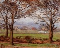 près de la colline de sydenham regardant vers le bas norwood 1871 Camille Pissarro paysage